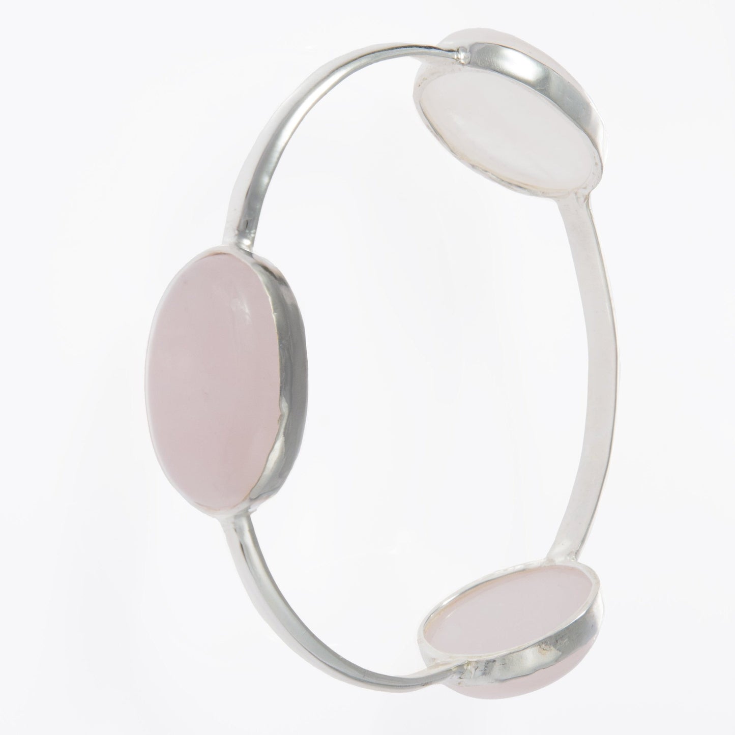 Cbochons Pink Quartz Bangle