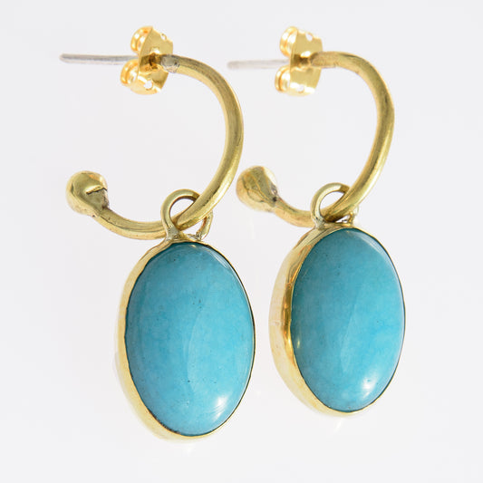 Pebble Jade Hoop Earrings