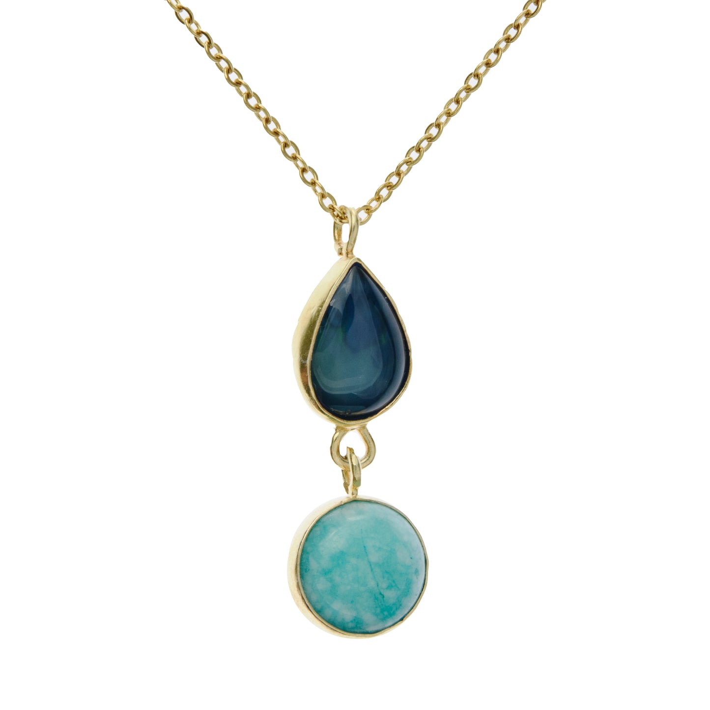 Tear Drop Amazonite Pendant Necklace