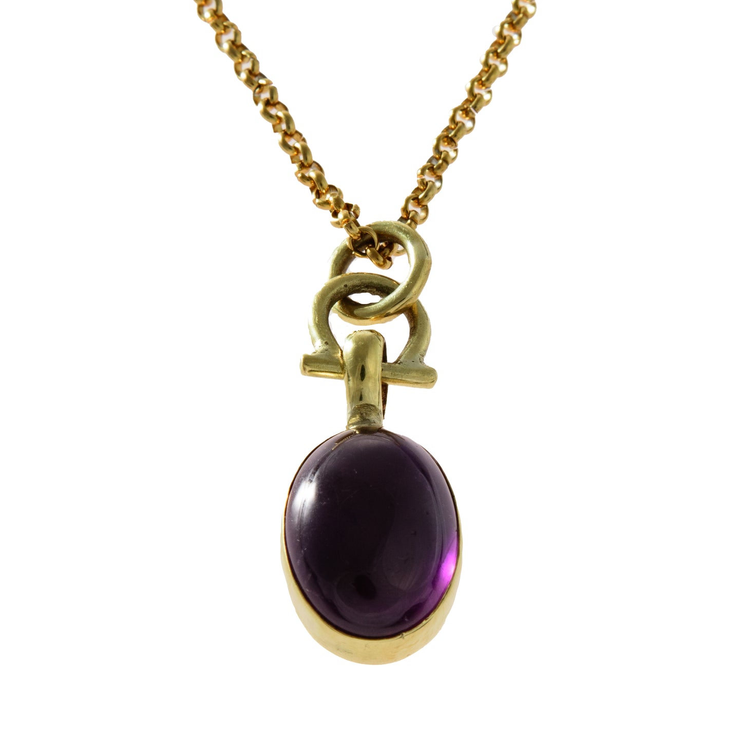 Amethyst Oval Pendant Necklace