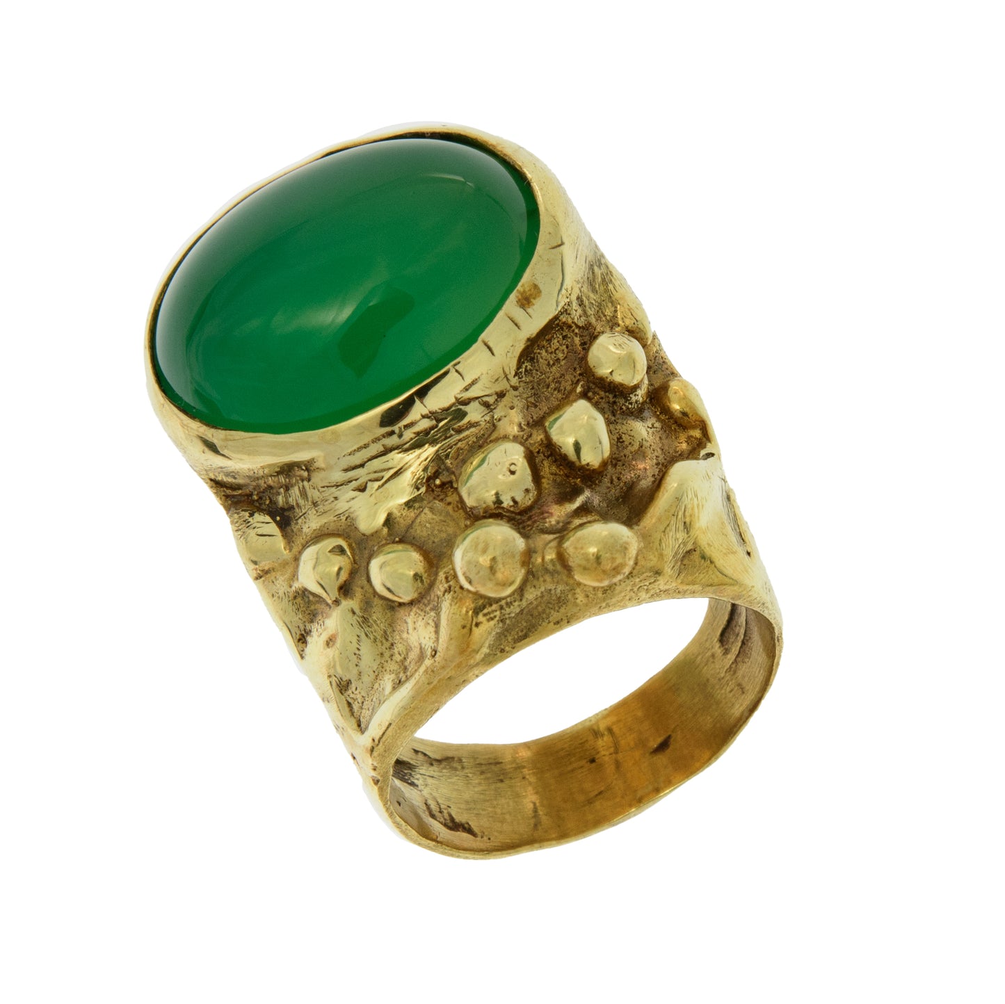 Green Agate Cabochon Ring