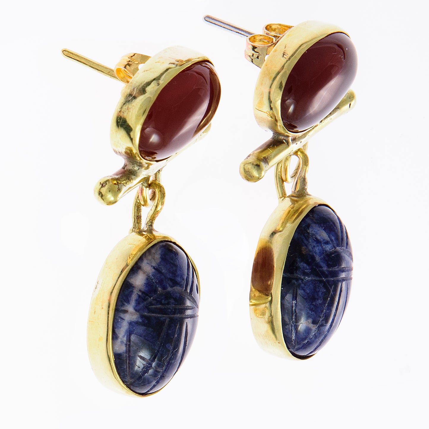 Lady Cornelian and Sodalite Earrings